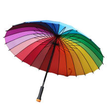 Paraguas recto colorido colorido del arco iris del manual (BD-17)